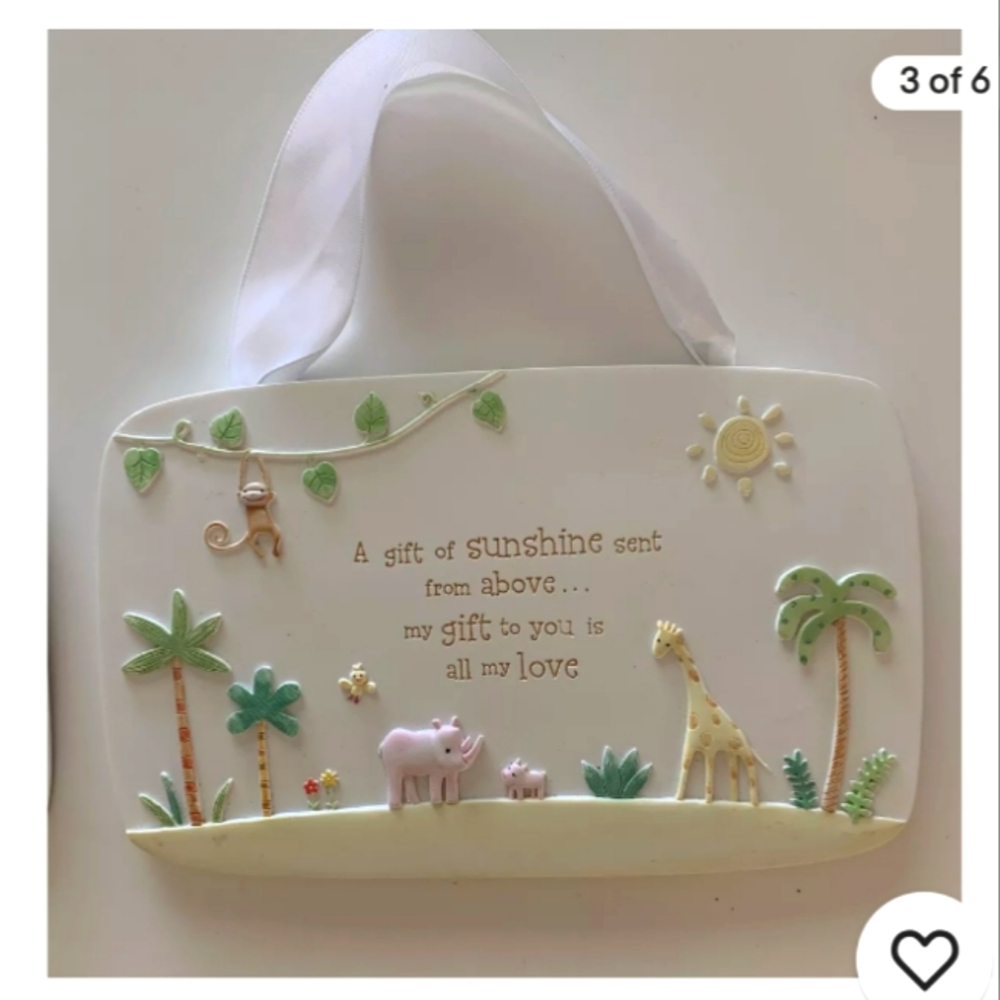 GRASSLAND ROAD DECORATIVE CERAMIC BABY WALL HANGER